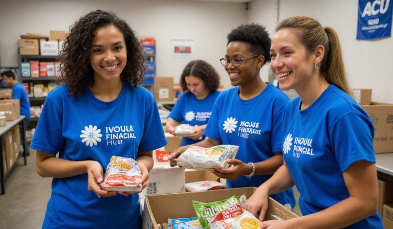 ACU team volunteering at food bank