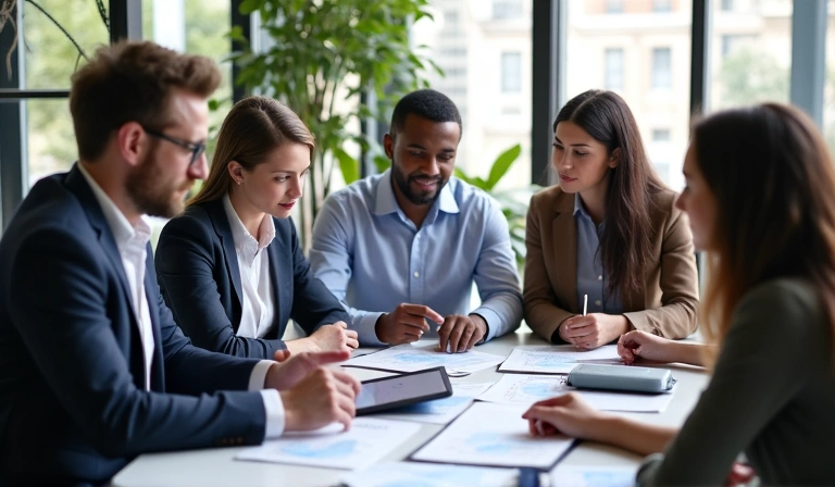 Financial advisor helping clients