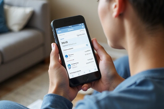 Person using mobile banking app on smartphone
