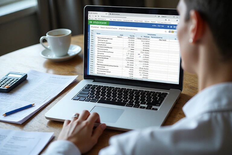 Person reviewing debt repayment plan on laptop