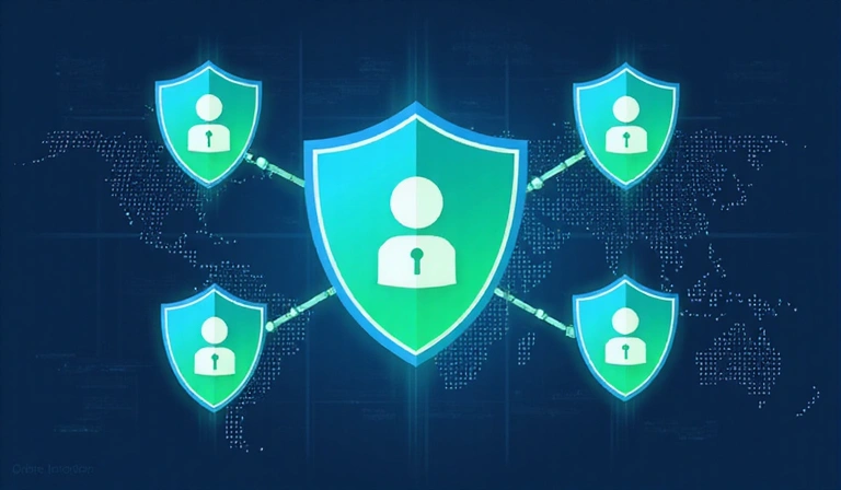 Data security illustration showing protected digital information
